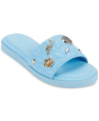 Karl Lagerfeld Paris Carenza Pins Flat Slide Sandals