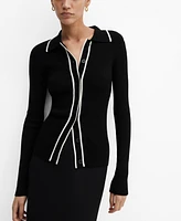 Mango Women's Contrast Trims Cardigan