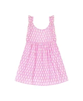 Mer St. Barth Little Girls Daphne Flutter Sleeve Dress Violet Booti