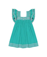 Mer St. Barth Little Girls Serena Tassel Dress Ocean Embroidery