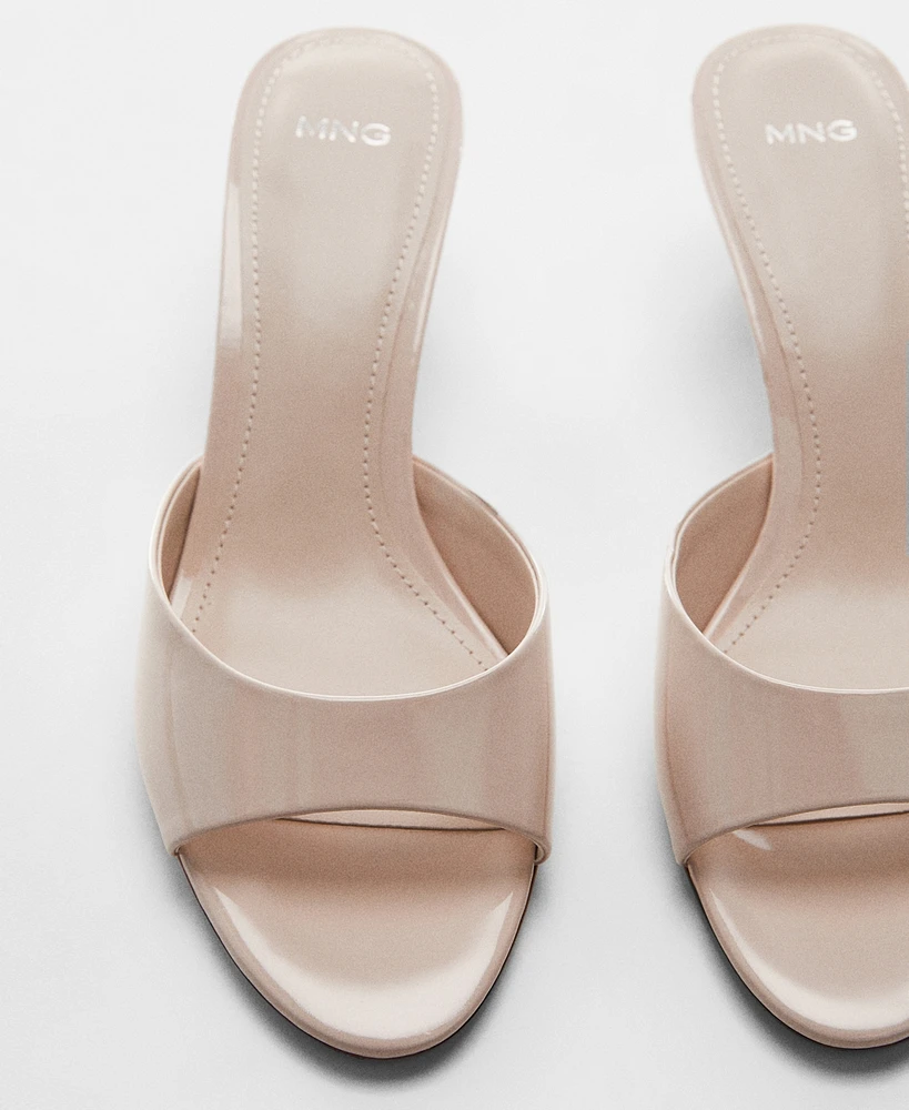 Mango Women's Patent Leather Effect Heeled Sandals - Lt