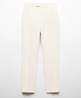 Mango Women's 100% Linen Suit Trousers