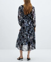 Mango Women's Flowy Flower Printed Dress