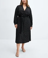 Mango Women's Polka-Dots Shirt Dress