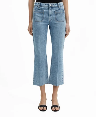 Mango Women's Pocket Detail Flared Jeans