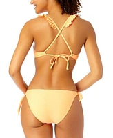 Salt Cove Juniors Ruffle Strap Push Up Bikini Top Side Tie Bikini Bottoms Created For Macys