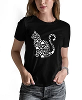 La Pop Art Women's Word Cat Paws T-Shirt