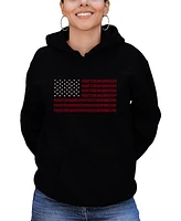 La Pop Art Women's Word Proud To Be An American Hooded Sweatshirt