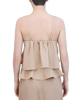 Bcbg New York Women's Twill Tiered Ruffle Tier Cami Top