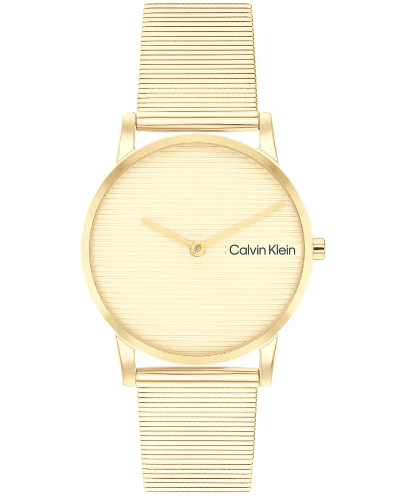 Calvin Klein Women's Ck Feel Gold-Tone Stainless Steel Mesh Watch 30mm