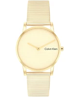 Calvin Klein Women's Ck Feel Gold-Tone Stainless Steel Mesh Watch 30mm