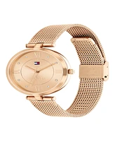Tommy Hilfiger Women's Quartz Rose Gold-Tone Stainless Steel Mesh Watch 34mm
