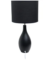 Creekwood Home Essentix 18.11" Traditional Standard Ceramic Dewdrop Table Desk Lamp with Matching Fabric Shade