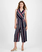 Connected Women's Striped Cropped Sleeveless Jumpsuit