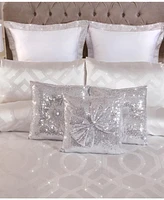 By Caprice Home Harlow Metallic Jacquard Duvet Cover Set With Matching Pillow Cases Queen