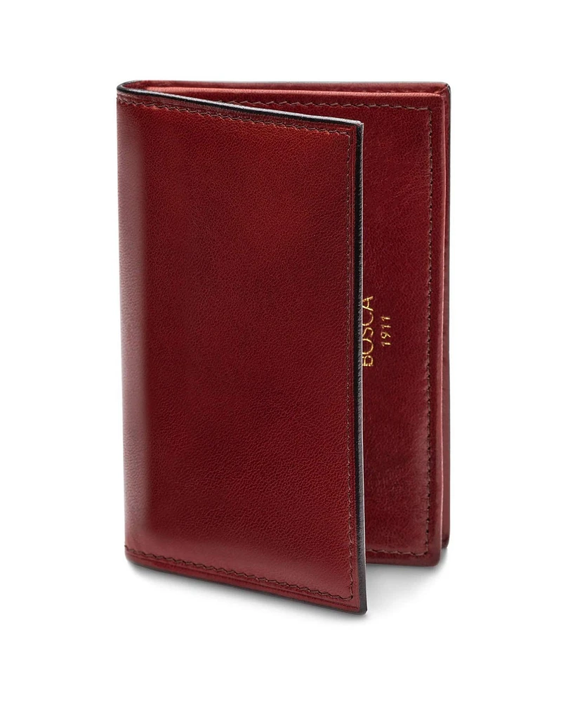 Bosca Men's Wallet, Old Leather Full Gusset 2-Pocket Card Case Wallet with I.d. Window