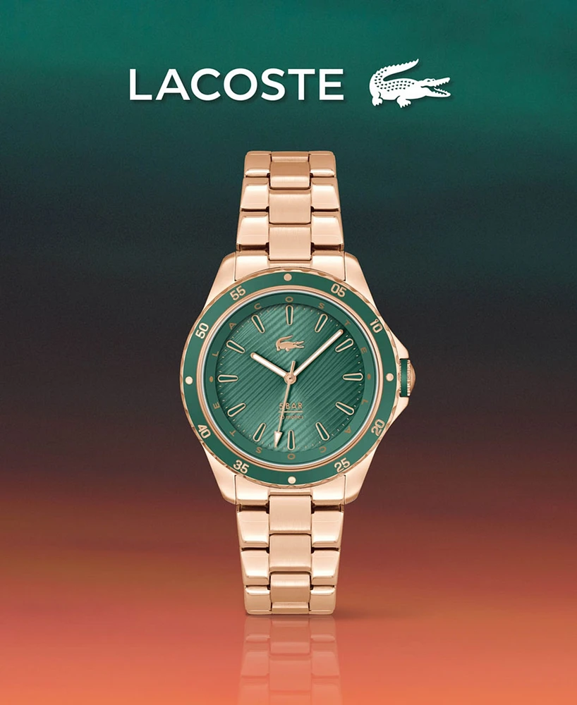 Lacoste Women's Santorini Quartz Carnation Gold-Tone Stainless Steel Bracelet Watch 36mm