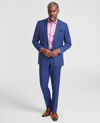 Nick Graham Men's Slim-Fit Windowpane Check Suit