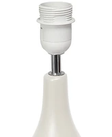 Creekwood Home Essentix 18.11" Traditional Standard Ceramic Dewdrop Table Desk Lamp with Matching Fabric Shade