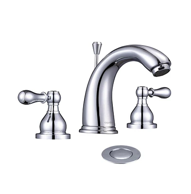 Yescom 3 Hole Bathroom Faucet for Undermount Sink Widespread 2 Handle Mixer Taps w/Drain Chrome