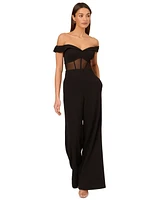 Adrianna by Papell Women's Corset Off-The-Shoulder Jumpsuit