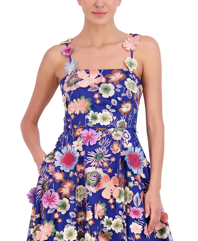 Eliza J Women's Floral-Embroidered Midi Dress