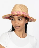 Vince Camuto Embroidered Straw Panama Hat