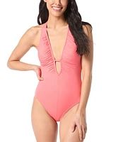 Vince Camuto Women's Plunge Cutout One-Piece Swimsuit