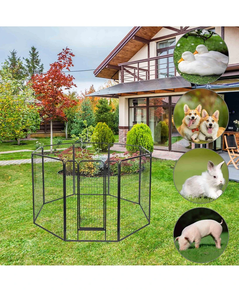 Yescom 16 Pieces 32"x40" Pet Playpen Extra Large Dog Exercise Fence Panel Crate Yard
