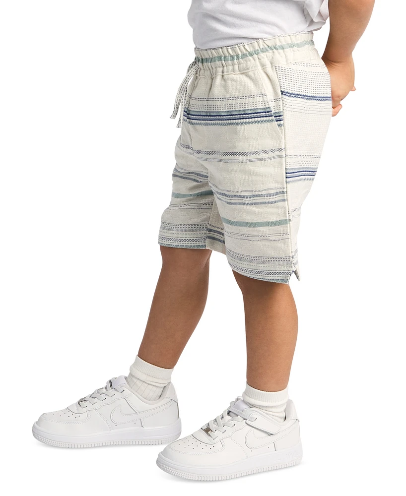 Sovereign Code Big Boys Textured Striped Elastic-Waistband Shorts