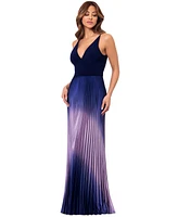 Betsy & Adam Women's Ombre Pleated Gown