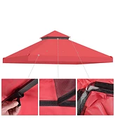 Yescom 10x10 Ft 2-Tier Canopy Top Replacement for Crescent TJSG081 Gazebo Cover Garden