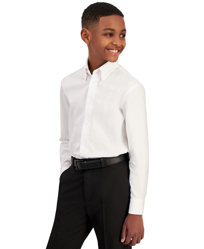 Big Boys Classic-Fit Solid Long-Sleeve Dress Shirt