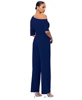 Betsy & Adam Women's One-Shoulder Jumpsuit