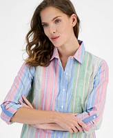 Nautica Jeans Women's Cotton Stripe-Print Shirt