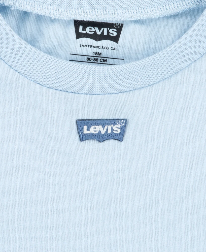 Levi's Baby Boys Gingham Shortall and T-shirt Set
