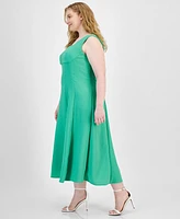 Taylor Plus Square-Neck A-Line Dress