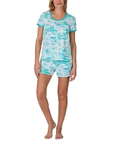 Cuddl Duds Women's 2-Pc. Printed Shortie Boxer Pajamas Set