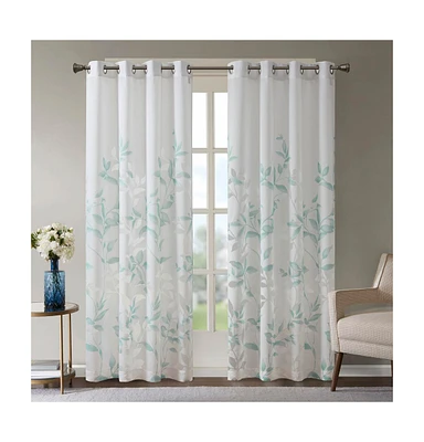 Madison Park Cecily Burnout Printed Window Curtain Panel, 50"W x 95"L