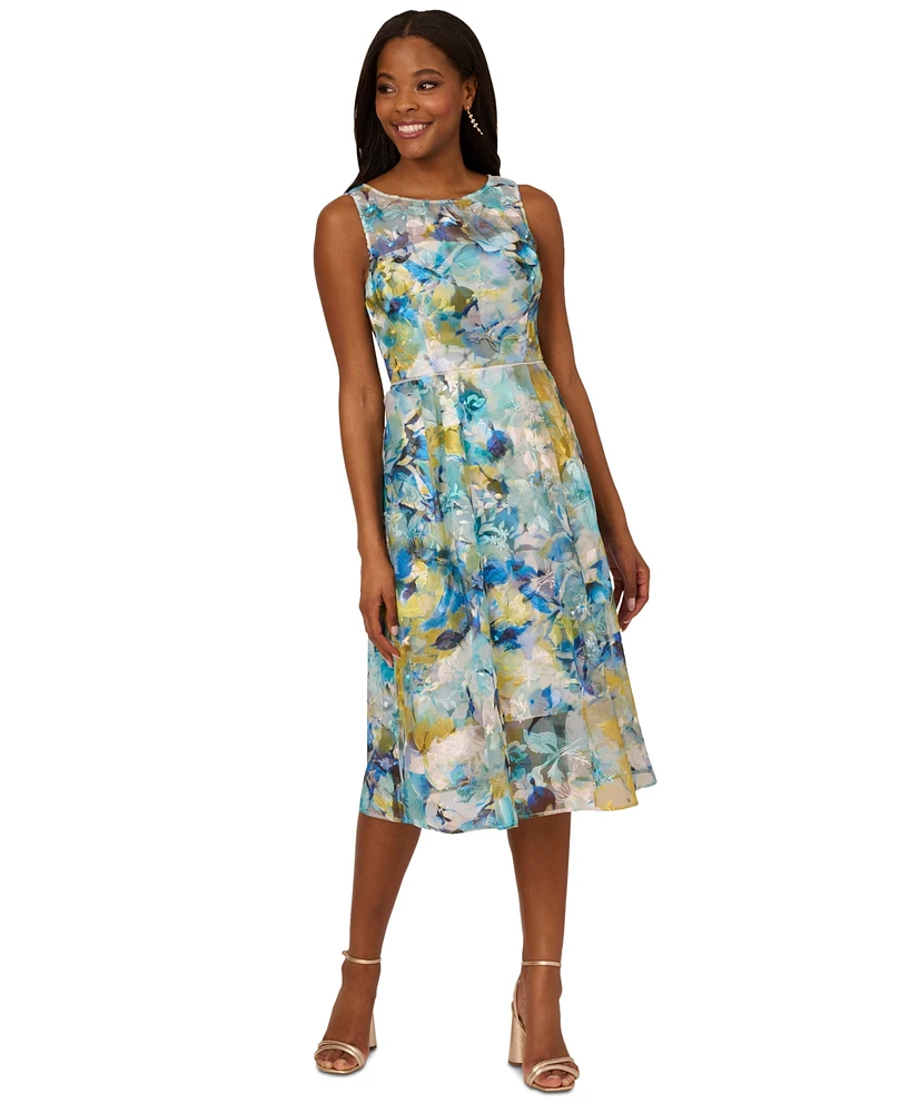 Adrianna Papell Women's Printed Fit & Flare Dress