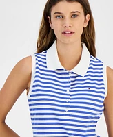 Tommy Hilfiger Women's Striped Sleeveless Polo Shirt