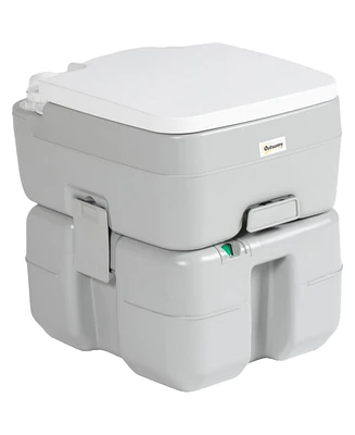 Outsunny Camping Toilet Portable Toilet for Adults with Level Indicator