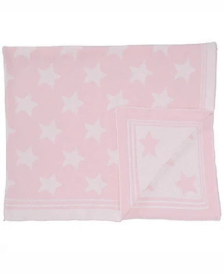 Baby Mode Signature Baby Girls Reversible Stars Knit Blanket