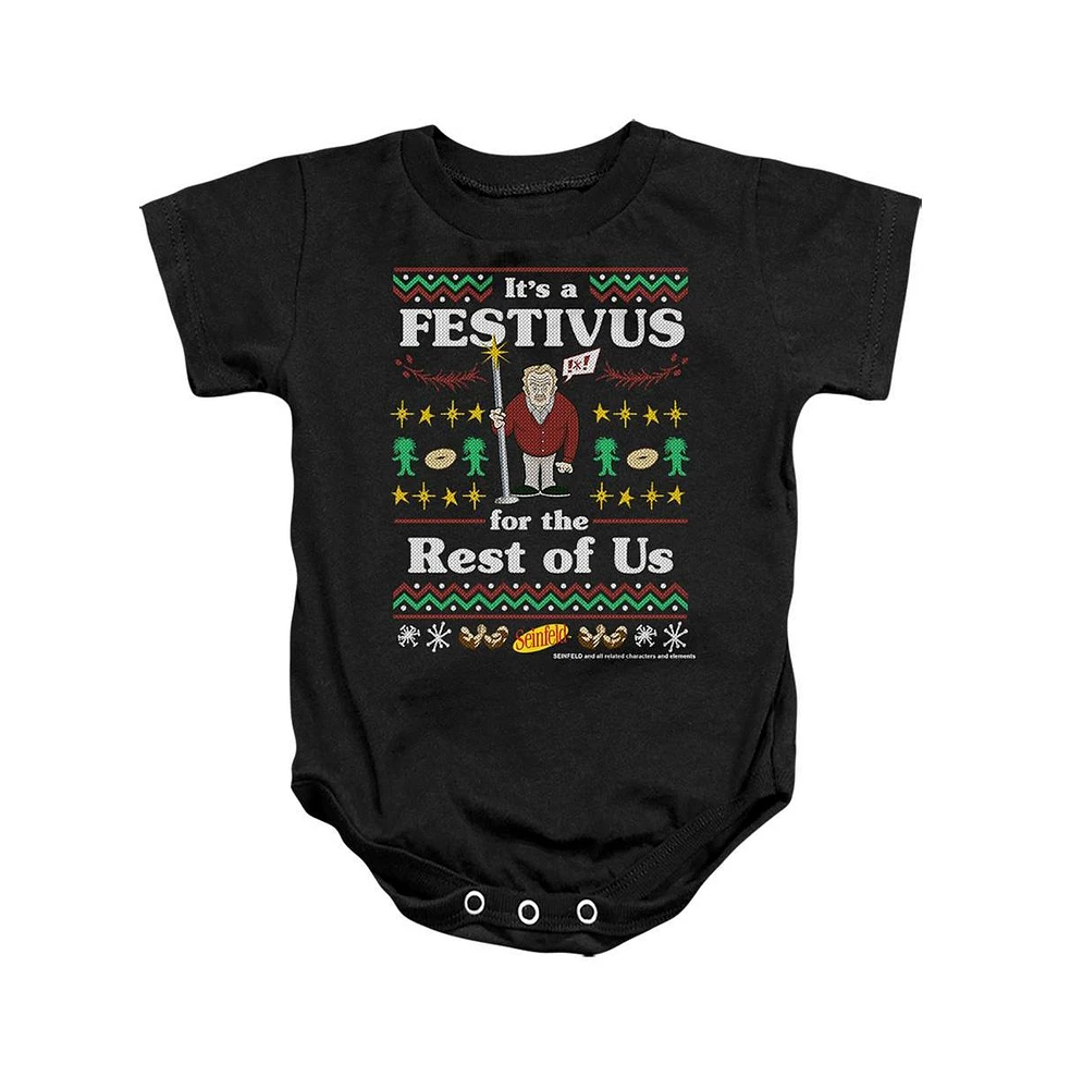 Seinfeld Baby Girls Baby-Girls Festive Festivus Snapsuit