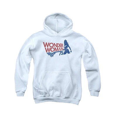 Wonder Woman Boys Youth Ww75 Silhouette Pull Over Hoodie / Hooded Sweatshirt