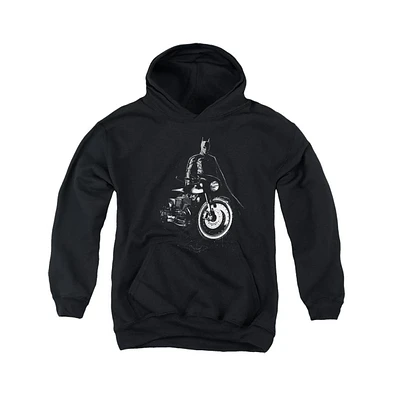 Batman Boys The Youth And His Motorcycle Pull Over Hoodie / Hooded Sweatshirt