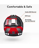 Ahr Run-F3 Full Face Motorcycle Helmet Dot Approved Street Bike Removable Liner M