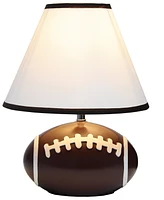 Simple Designs SportsLite 11.5" Tall Athletic Sports Football Base Ceramic Bedside Table Desk Lamp