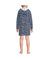 Lands' End Girls Long Sleeve Hooded Front Pocket Terry Cloth Swimsuit Cover-Up