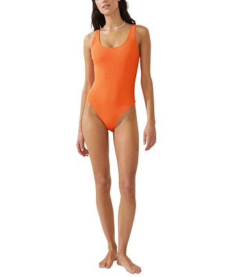 Cotton On Women's Low-Back One-Piece Swimsuit